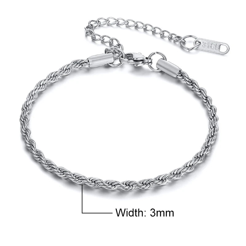 Rope Chain Bracelet | Silver