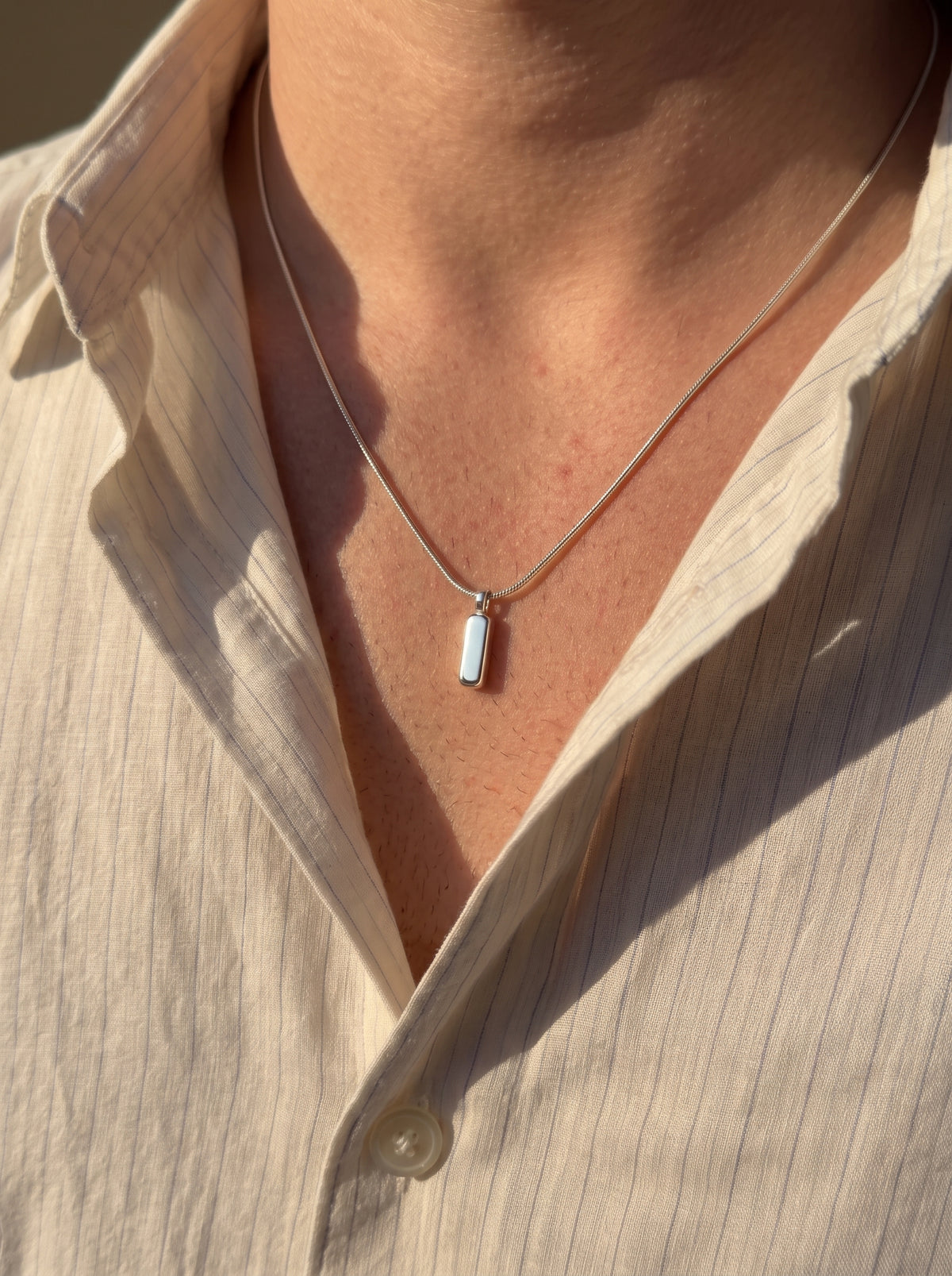 Snake Bar Pendant | Silver