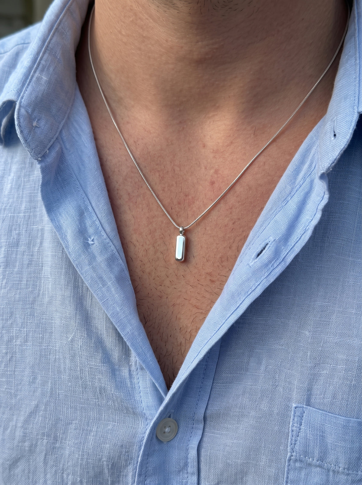 Snake Bar Pendant | Silver