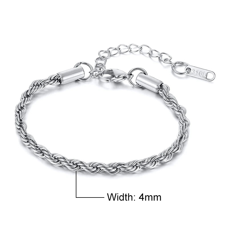Rope Chain Bracelet | Silver