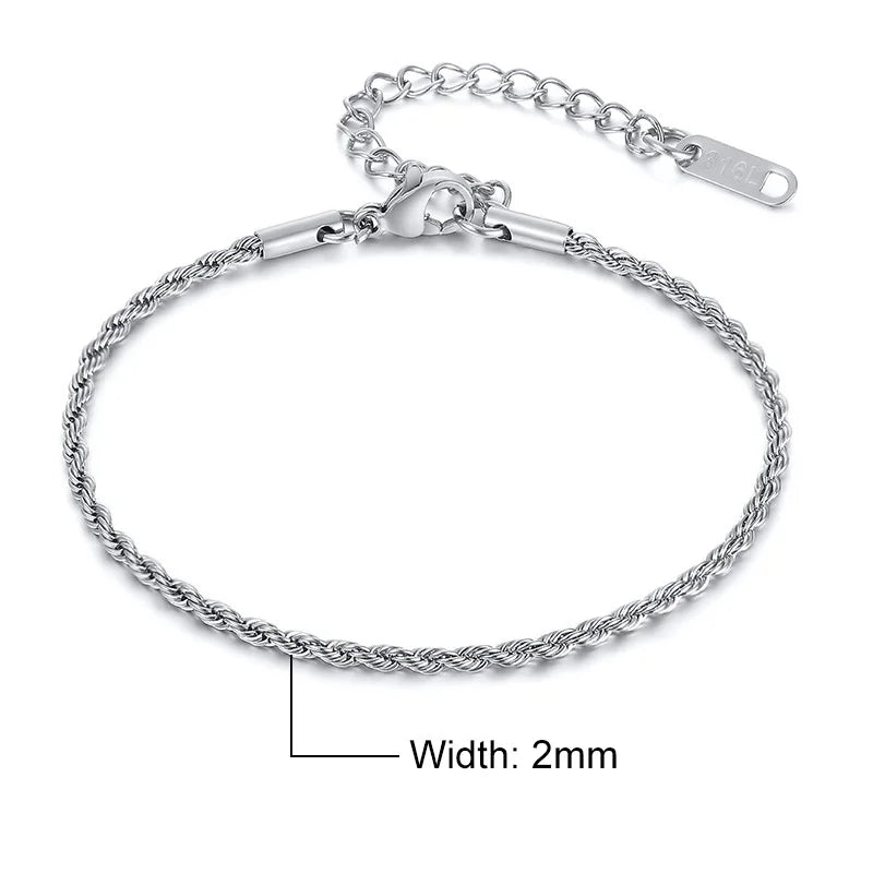 Rope Chain Bracelet | Silver