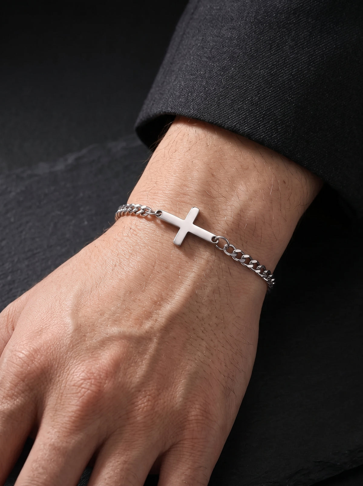 Side Cross Chain | Silver